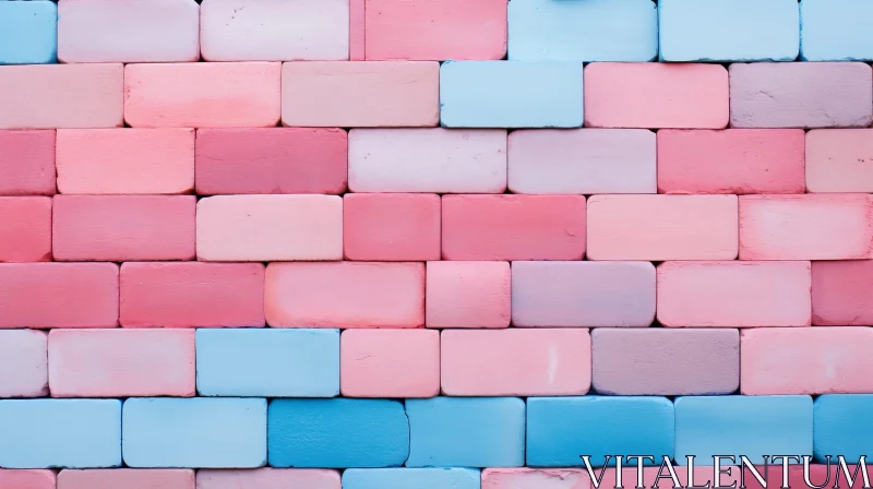 Pastel Brick Wall Close-Up | Abstract Painting AI Image