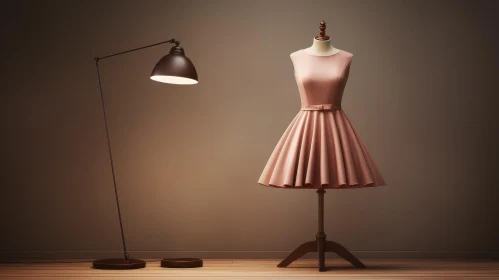 Elegant Pink Dress on Mannequin