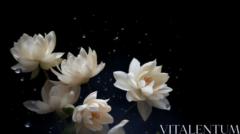 AI ART Enchanting White Water Lilies Photograph
