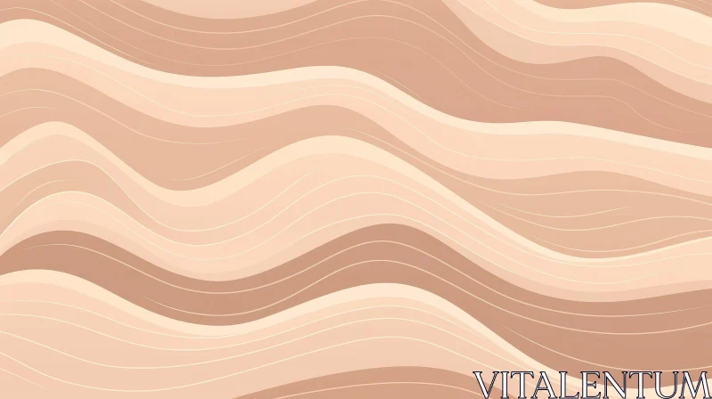 Calm Beige Abstract Wavy Background AI Image