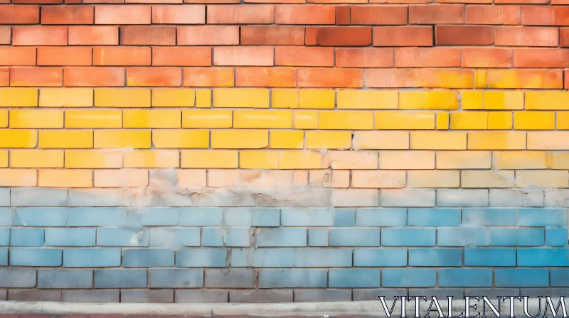AI ART Colorful Brick Wall Texture Photography