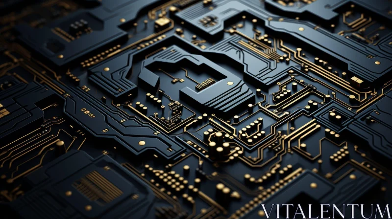 Computer Circuit Board Close-Up | Electronic Components Pattern AI Image