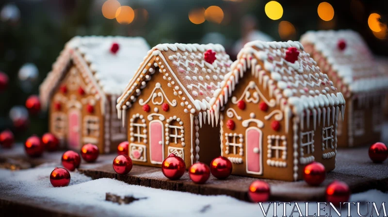 Festive Gingerbread House Decoration for Christmas AI Image