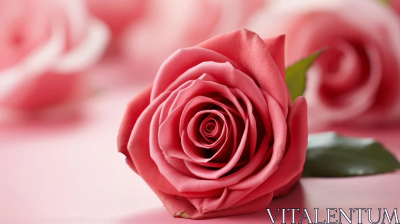 AI ART Pink Rose Bloom Close-up Photography