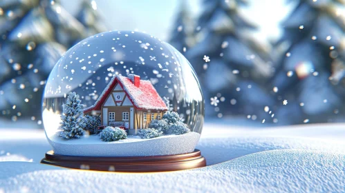 Winter Wonderland: 3D Snow Globe with House