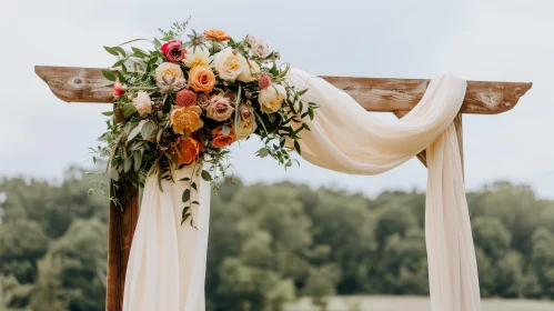 Elegant Wedding Arch with Vibrant Floral Decor