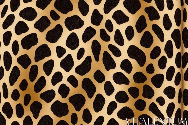 Leopard Texture Fabric: Organic Shapes and Curved Lines AI Image