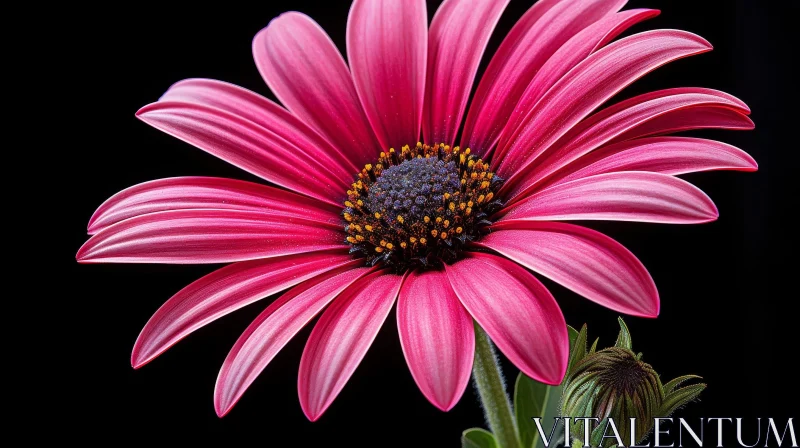 Pink Daisy Flower Close-Up Photography AI Image