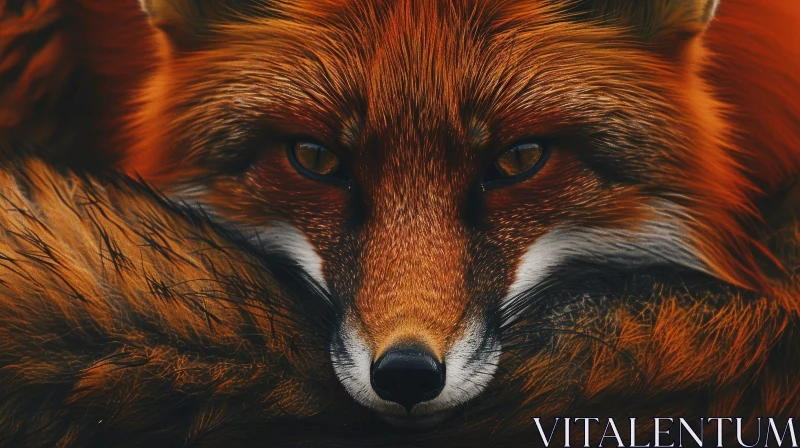 AI ART Realistic Red Fox Painting