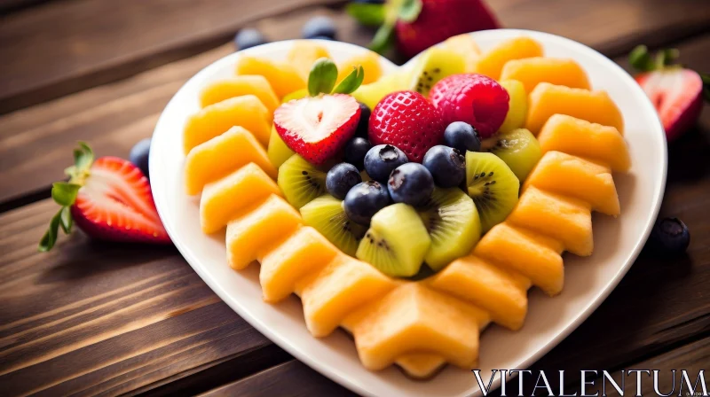 Delicious Fruit Plate Close-up AI Image