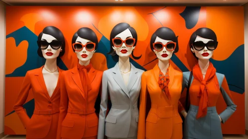 Fashion Forward: Stylish Mannequins in Suits and Sunglasses