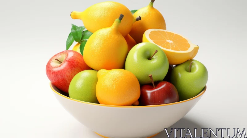 AI ART Colorful Fruits in White Bowl - Food Photography