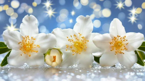 White Jasmine Flowers Close-Up