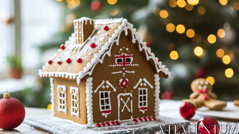 AI ART Christmas Gingerbread House Decoration