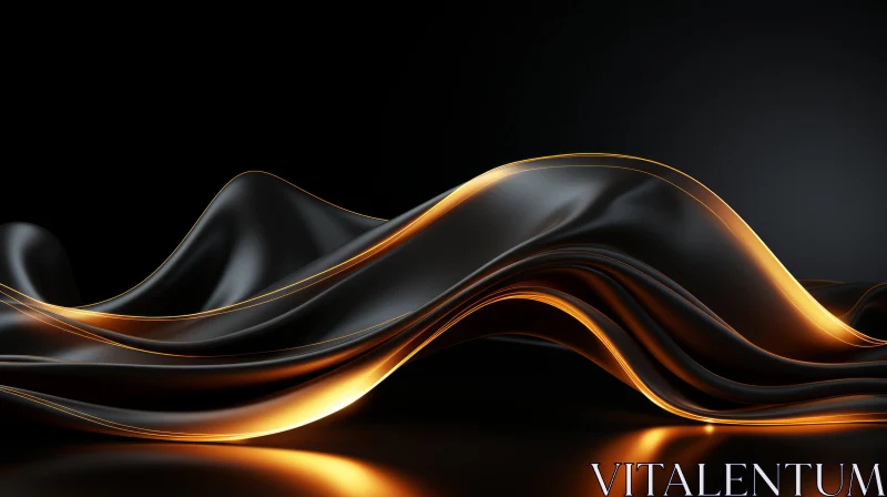 AI ART Luxurious Black and Gold Silk Cloth Texture