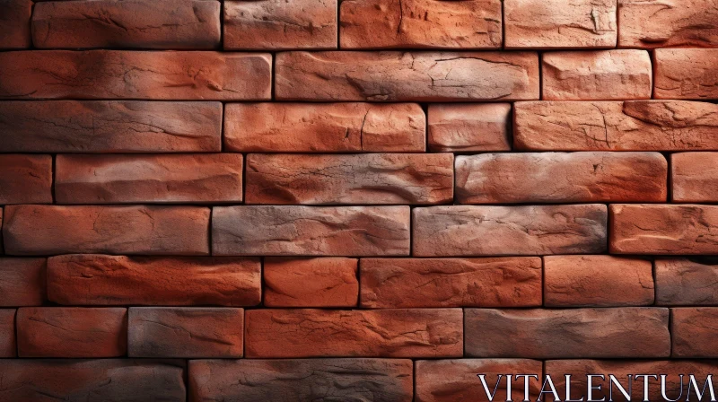 Intense Red Brick Wall Close-up Photo AI Image