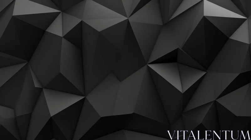 Sleek Black Polygonal Background | 3D Rendering AI Image