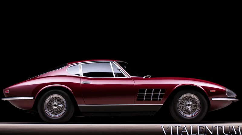Vintage Ferrari GTB Wallpaper - Dark Maroon and Silver AI Image