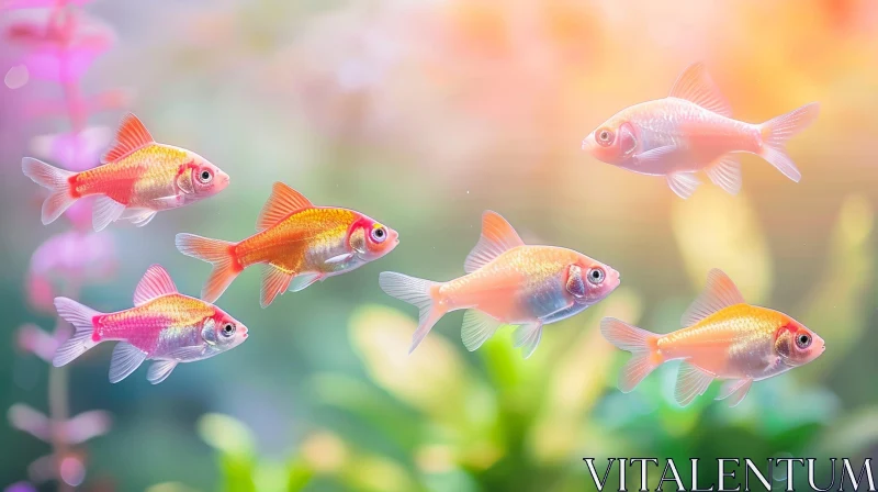 Mesmerizing Goldfish Aquarium Scene AI Image