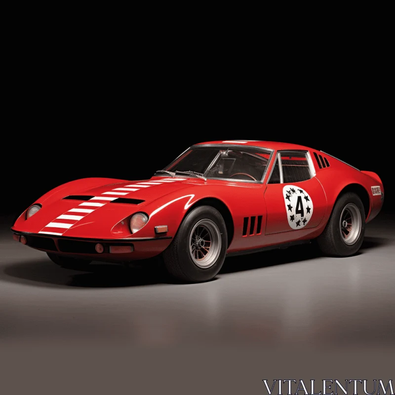 Striking Red Race Car Artwork | Dynamic Automotive Painting AI Image