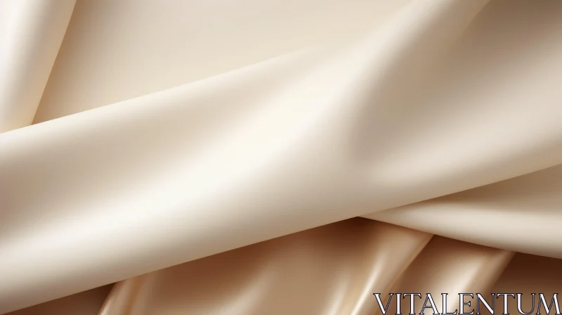 Elegant Cream Silk Fabric Close-Up AI Image