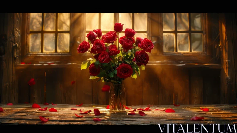 Red Roses Still Life Photography AI Image