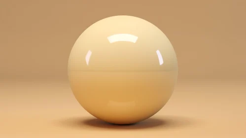 Beige Sphere 3D Rendering on Background