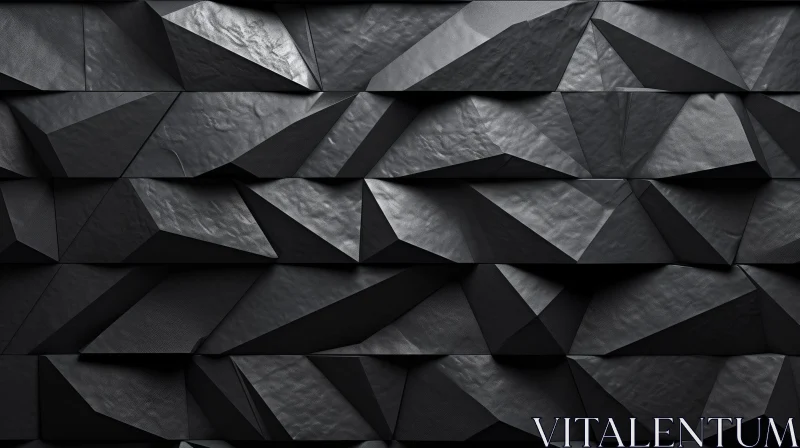 AI ART Black Geometric 3D Background - Futuristic Technology Concept