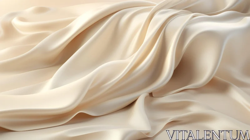 AI ART Cream Silk Fabric Elegance