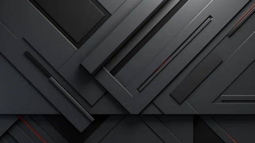 Dark Metallic 3D Rendering with Unique Patterns