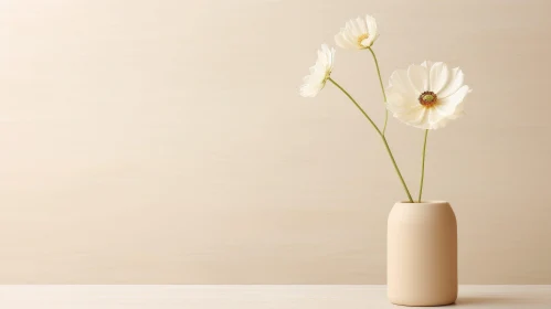 Elegant White Flowers on Wooden Table