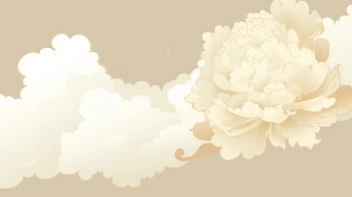 Ethereal Peony Flower Vector Illustration
