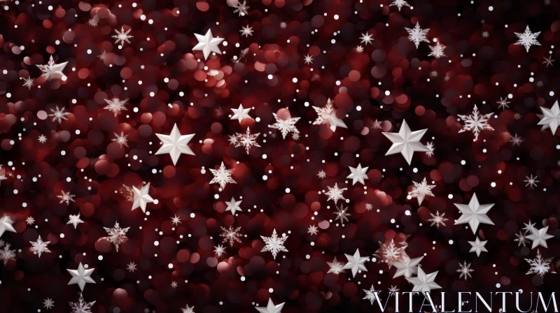Festive Christmas Background with Snowflakes and Stars AI Image