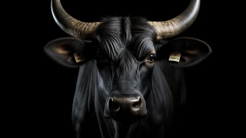 Majestic Black Bull Portrait