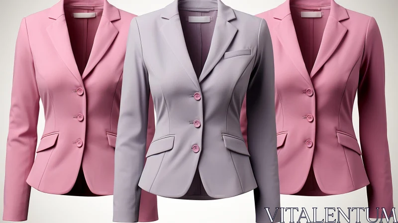 Stylish Women's Pink Suit Jackets Collection AI Image