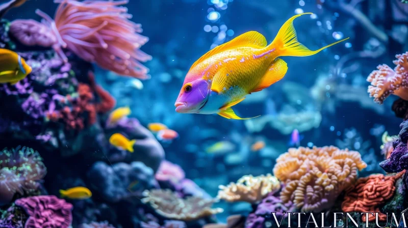 Colorful Underwater Marine Life Scene AI Image