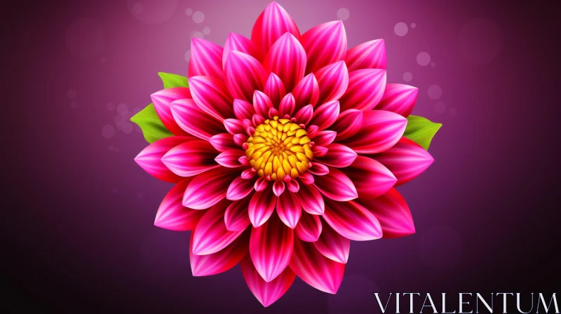 Exquisite Pink Flower with Yellow Center AI Image