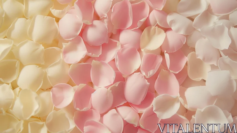 AI ART Pink and White Rose Petals Close-Up