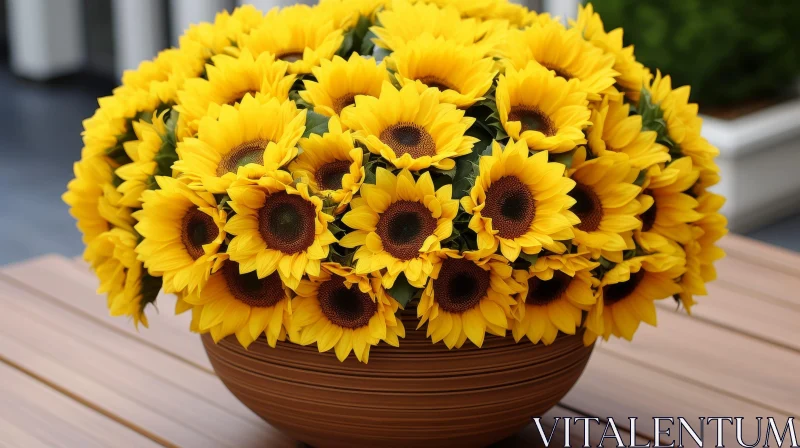 AI ART Sunflowers Bouquet in Ceramic Vase