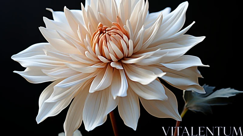 White Dahlia Flower Close-Up Photography AI Image