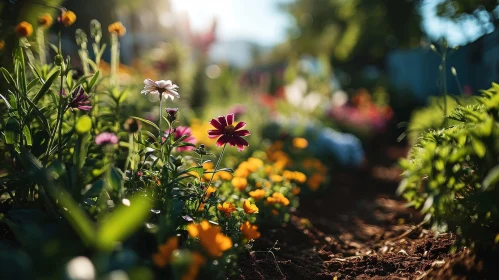 Colorful Flower Garden Close-Up