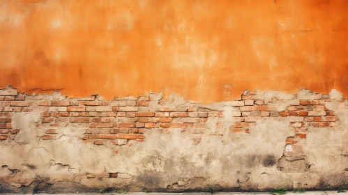 Distressed Orange Brick Wall Background