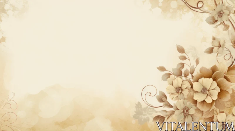 AI ART Elegant Beige and Cream Textured Floral Background