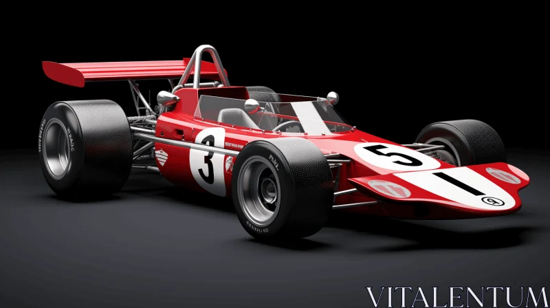 Vintage 1970s Racing Car in Realistic 3D Rendering AI Image