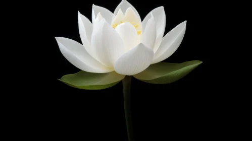 White Lotus Flower in Full Bloom - Exquisite Floral Photography