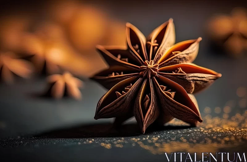 Star Anise: A Captivating Close-Up Image with Rustic Still Life Composition AI Image