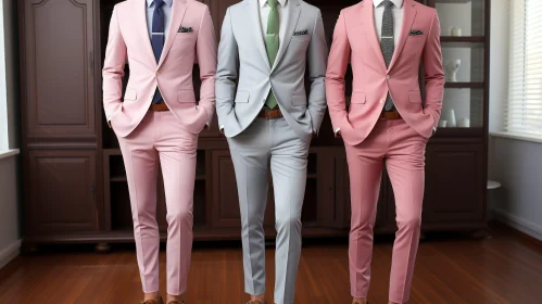 Elegant Men in Light-Colored Suits