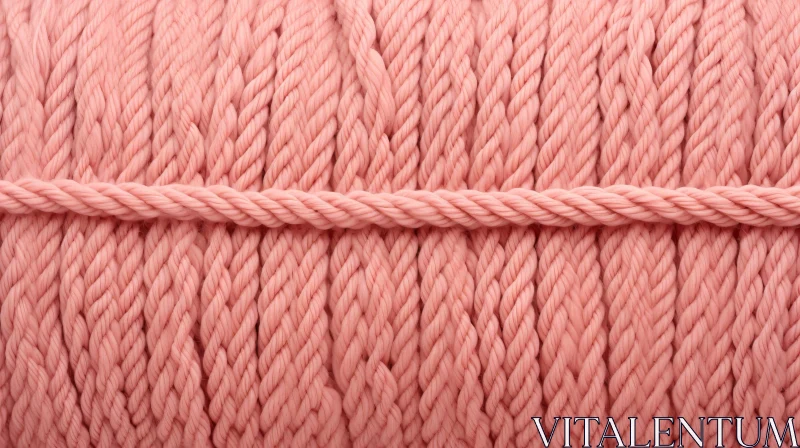 Pink Cotton Rope Texture Close-Up AI Image