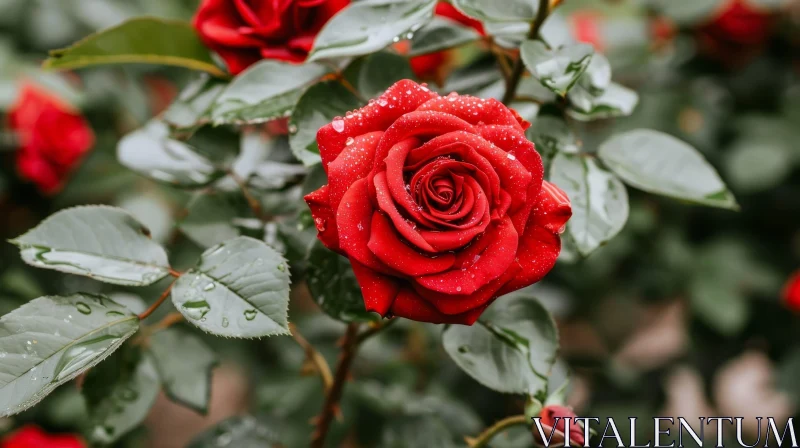 Red Rose Close-Up: Nature's Beauty Captured AI Image