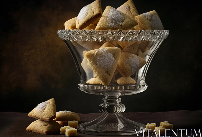 Captivating Glass Bowl with Delicious Cookies - Timeless Nostalgia AI Image